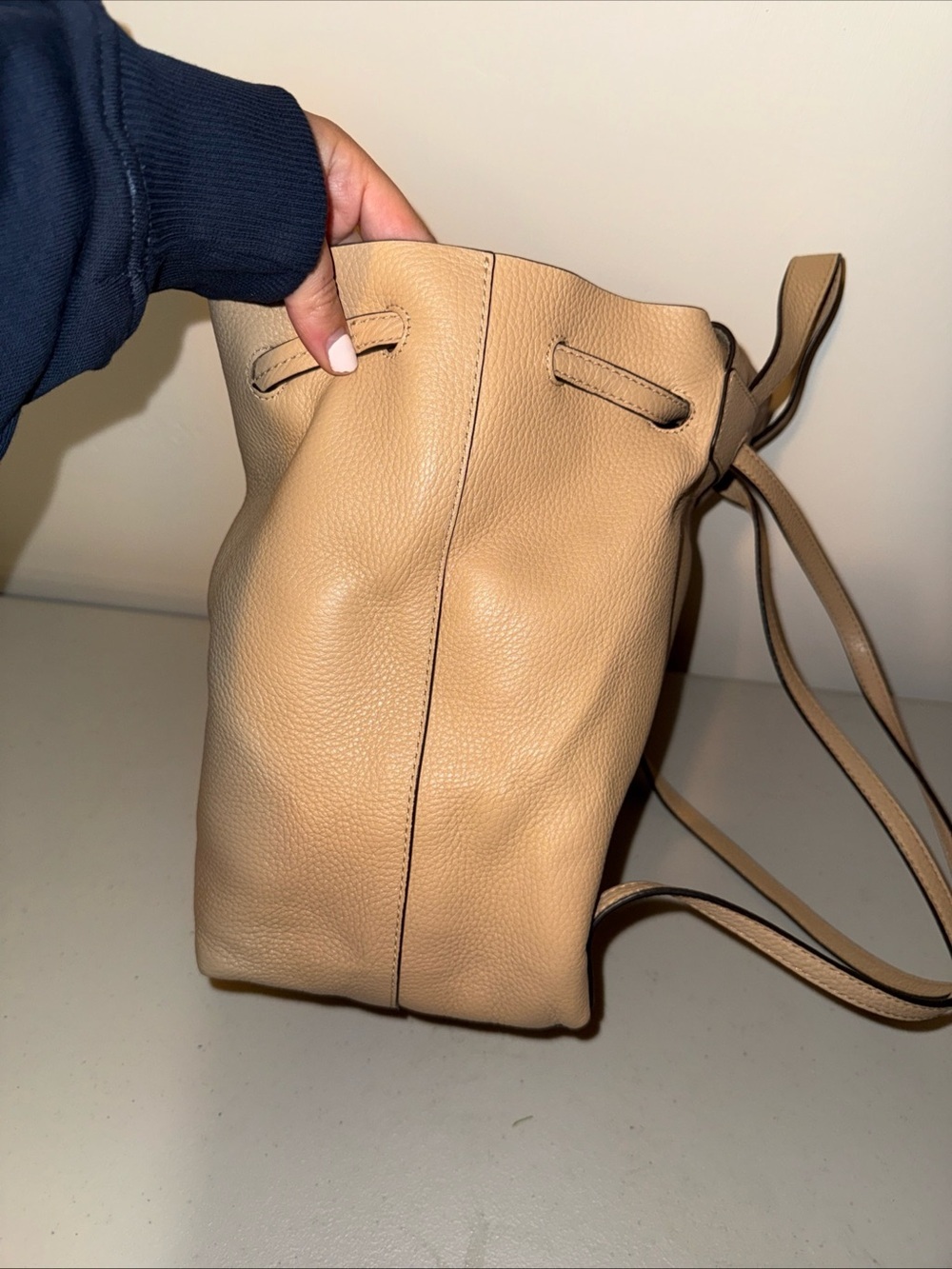 MICHAEL KORS Junie Medium Pebbled Leather Backpack Butternut - Picture 13 of 13